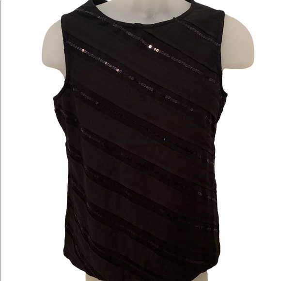 Ann Taylor Tops - Ann TAYLOR Black Sequin Blouse Women MP Top